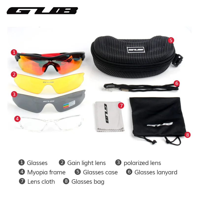 GUB 5300 поляризованные Велоспорт очки UV400 защитные очки с 3 линзы 3 цвета легкий красочные езда очки