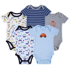 5pcs/set , 100% 0-12M Summer time Child Clothes Set 100%Cotton Toddler Jumpsuit Quick Sleeve Boy Woman Romper
