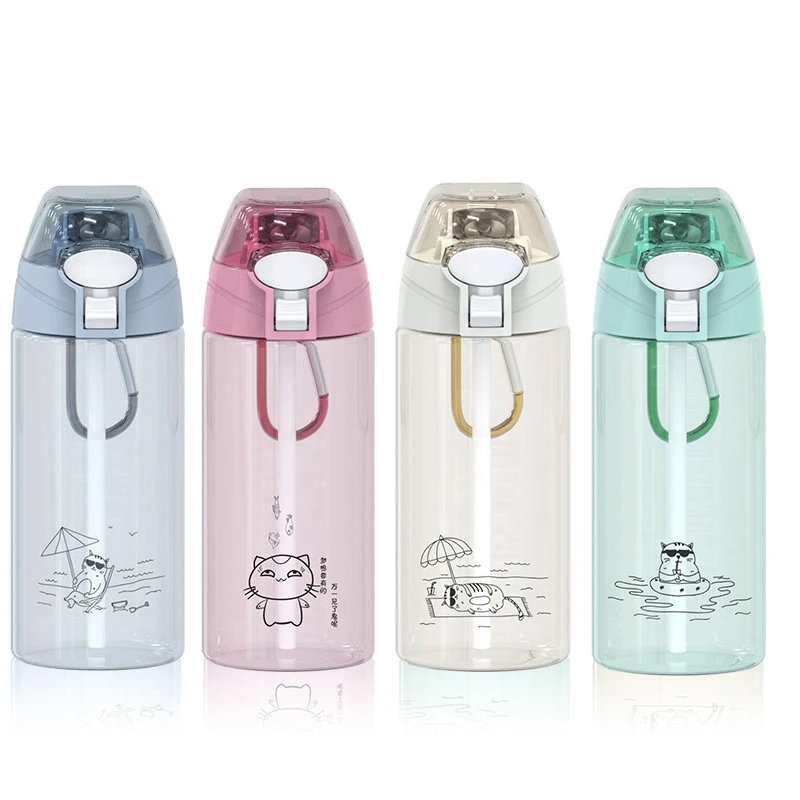 Sport bottle 500 мл дети бутылку воды с соломенной детей питьевой горшок для Бутылки