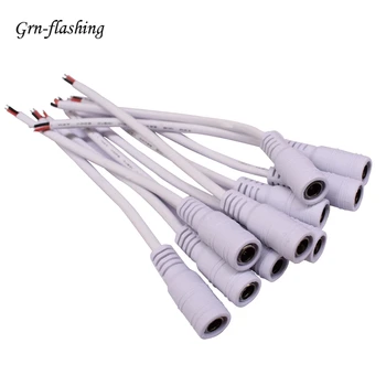 

5.5x2.1mm DC female Cable Power Connector Adapter 12V Wire connector Jack For 5050 3528 led strip lights TV camera Accessories
