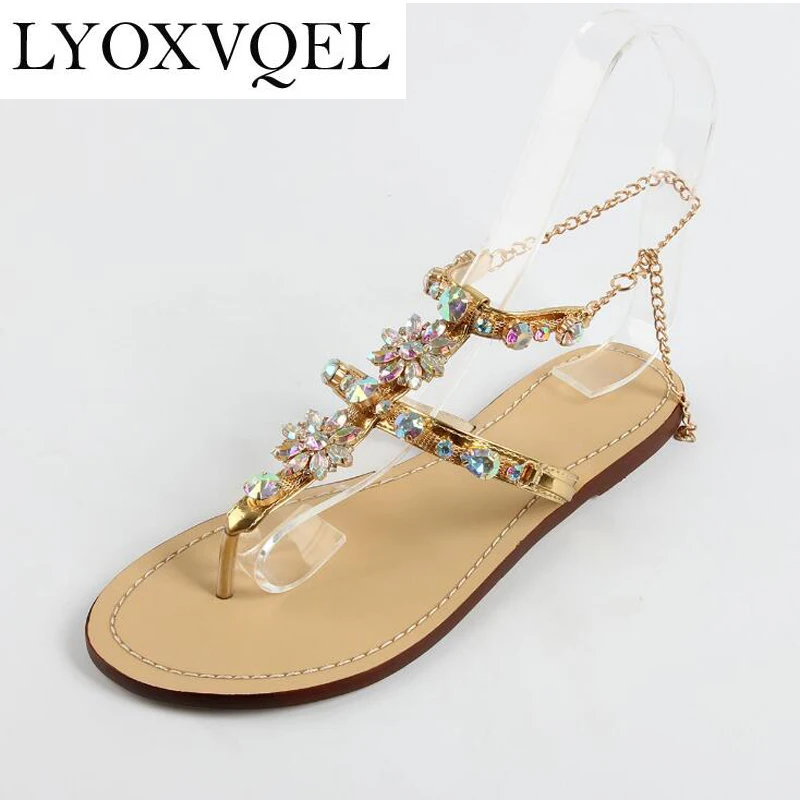 chain flat sandals