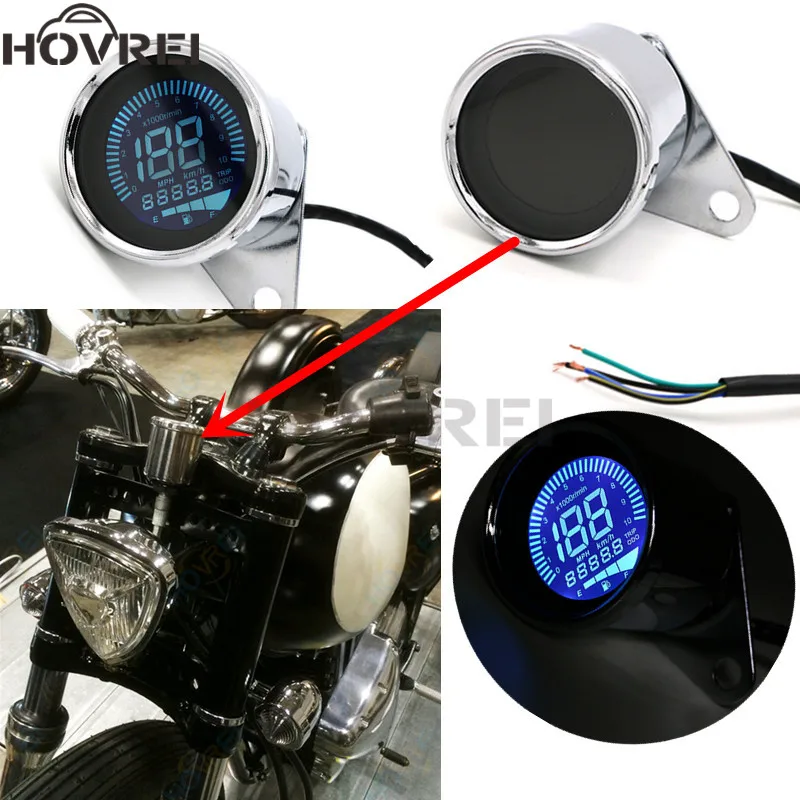 

New Motorcycle LED speedometer LCD Gauge Speedometer Tachometer Odometer moto oil level meter Instruments for Harley