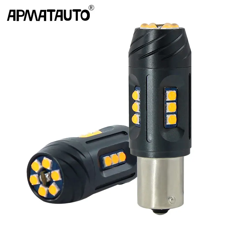 

No Hyper Flash 21W Amber 1156 BA15s P21W 7507 LED Bulbs For Car Honda, Hyundai, Mazda Mitsubishi Front or Rear Turn Signal Light