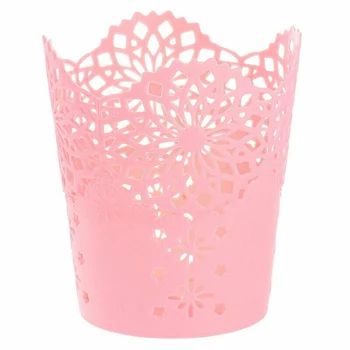 

Pen Holder Plastic Desk Organizer Case For Home Hollow Lace Flower Mini
