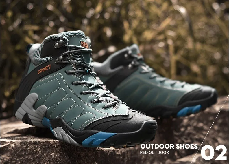 

Men autumn winter hiking shoes male genuine leather breathable waterproof winter sneakers walking trekking camping sneakers