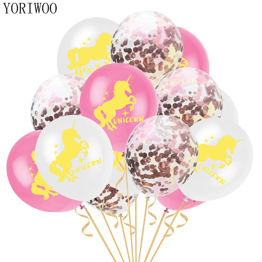 

YORIWOO Unicorn Balloon Latex Confetti Balloon Unicorn Party Supplies Children Birthday Party Decorations Kids Baby Shower Girl