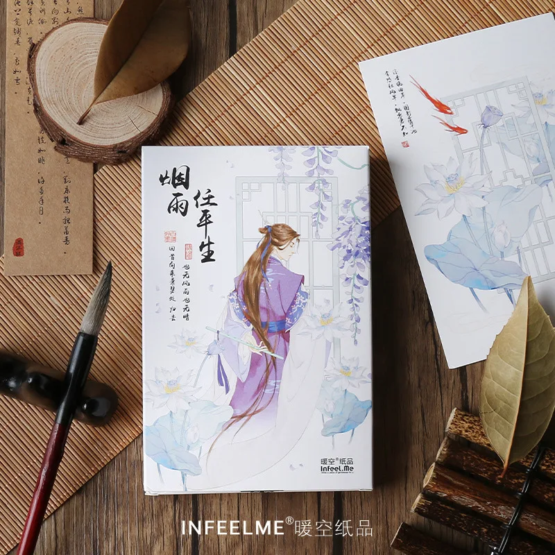 

30 Sheets/Set Ancient Characters Retro Flower Plant Postcard/Greeting Card/Wish Card/Christmas and New Year Gifts Cards
