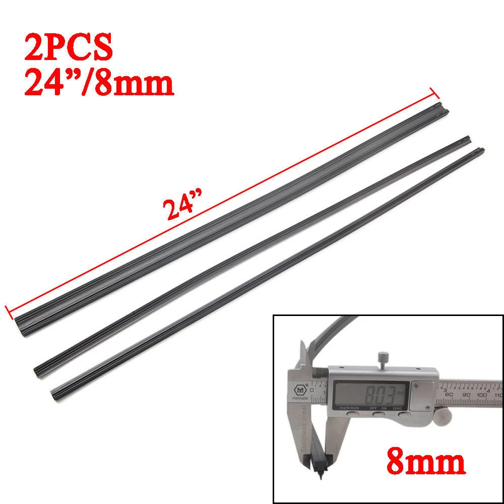 

BBQ@FUKA New Car Accessory 2 PCS 6mm/8mm New Car Auto Rubber Metal Wiper Blade Refill 14"/16"/22"/24"/26" Fit for Universe Car