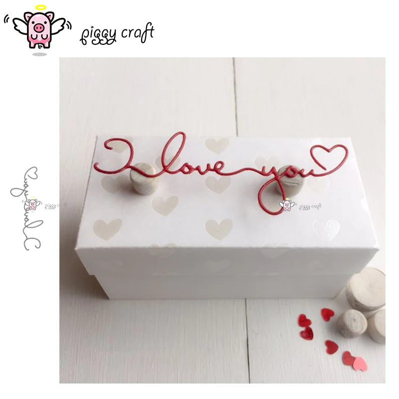 

Piggy Craft metal cutting dies cut die mold I love you letters Scrapbook paper craft knife mould blade punch stencils dies