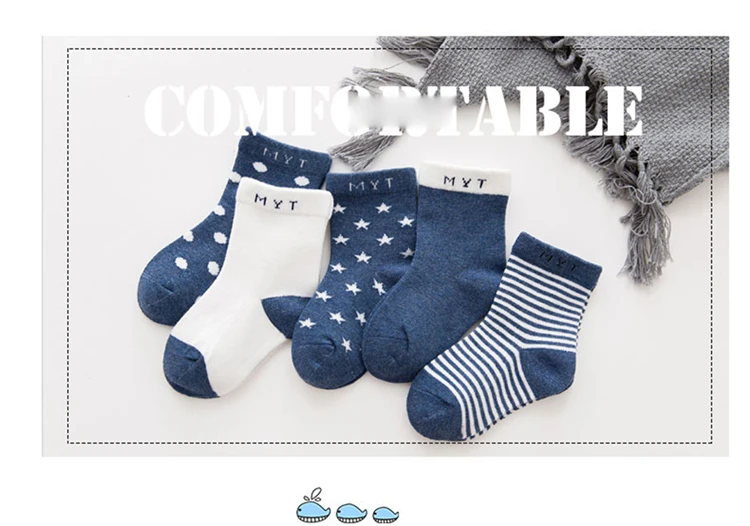 5 pair Simple geometry Safe Warm Comfort High Quality Cotton Soft Newborn Socks Kids Boy New Born Baby Girl Socks Miaoyoutong