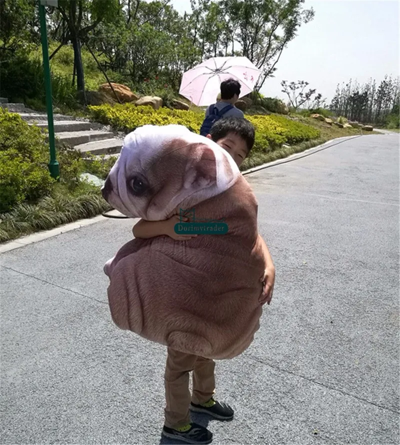 Dorimytrader Realistic 3D Printed Plush Shar Pei Dog Pillow Doll Big Cute Dog Toys Simulated Animals DY61827 (1)