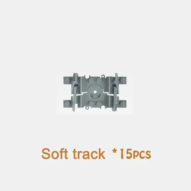 Гибкие городские поезда рельсы трек модель железной дороги наборы форкированные прямые изогнутые строительные блоки кирпичи совместимые основные брендовые игрушки - Цвет: Soft track 15pcs