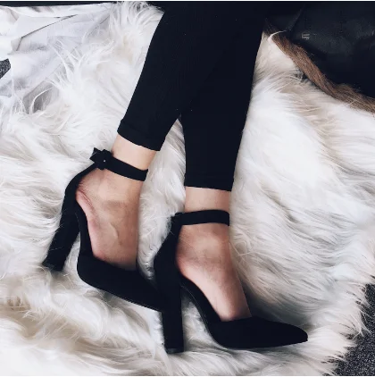 

Ladies High Heels Female Zapatos Mujer Pointed Toe Pumps Women Shoes Woman Party Ankle Strap Pump Summer Sandals