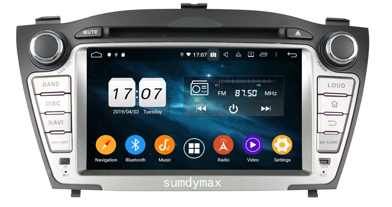 Top Octa core 4G RAM 64G ROM android 9.0 car dvd multimedia player for Hyundai IX35 Tucson 2009-2012 car radio headunit wifi gps 1
