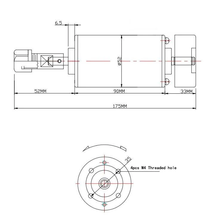 300 Вт Шпиндельный двигатель DC12-48V ER11 ER16 12000 об/мин 0.3квт шпиндель фрезерный станок с ЧПУ Шпиндельный мотор с ЧПУ