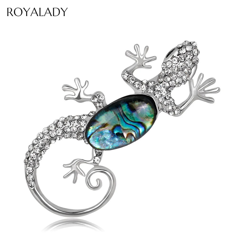 

Fashion Insect Lizard Rhinestone Brooch Pins For Women Men 2019 Gecko Clothes Decoration Suit Collar Jewelry Accessories gift