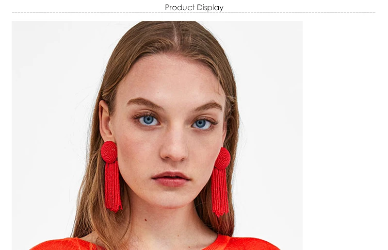 Bohemian Long Beaded Earrings Tassels Brincos Dangling Earrings For Women Resin Acrylic Drop Earings Fashion Jewelry (1)