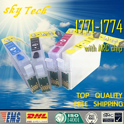 

Refillable Cartridge suit for T1771 - T1774 ,Suit for Epson XP-102 XP-202 XP-302 XP-402 etc , With ARC Chips