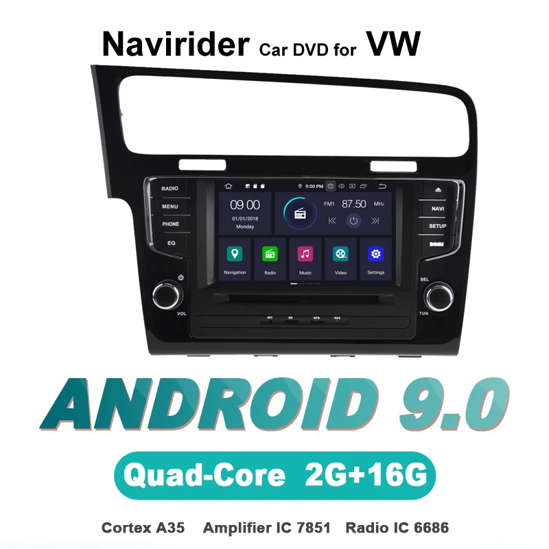 #Special Offers Navirider OS 9.0 Car Android Player For Golf7 GOLF 7 2013-2015 stereo car radio gps navigation BT TDA7851 Amplifier sound System