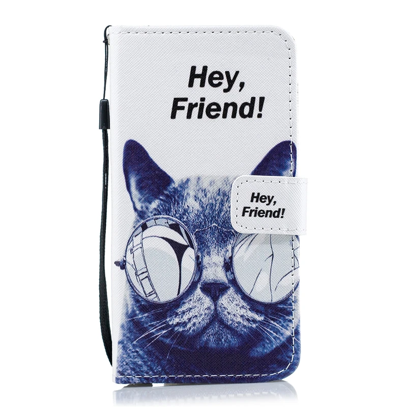 Кожаный чехол-бумажник для Xiao mi Red mi 7 6A Note 6 Note 7 Pro Go S2 On Xiaomi mi 8 9 SE A2 Lite Pocophone F1 Funda силиконовый чехол - Цвет: Cat