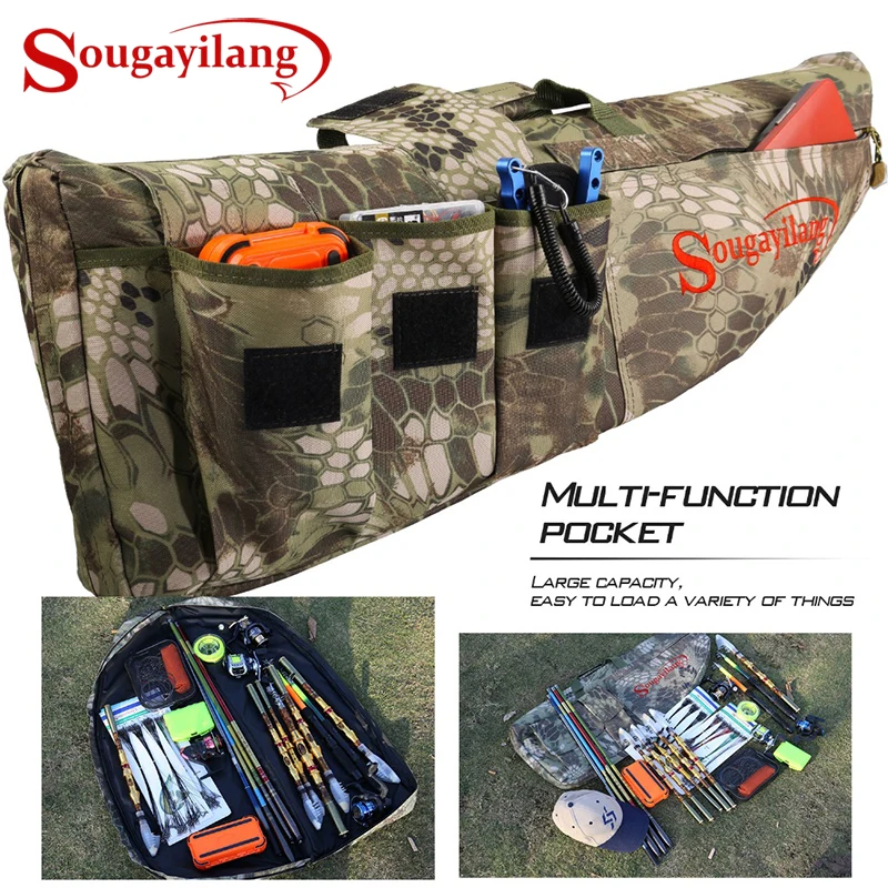 Sougayilang Camouflage Waterproof Cloth Fishing Rod Bag 86cm 1 Layer