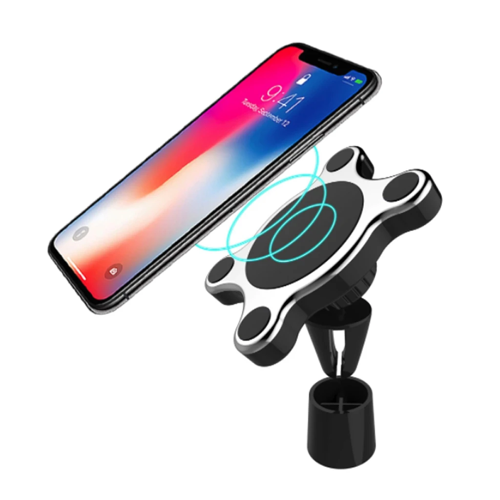 N18 سيارة شاحن لاسلكي مغناطيسي للسيارة حامل هاتف تشى سيارة لاسلكية شاحن سريع شحن ل فون XR XS سامسونج S9 S8 ملاحظة 9