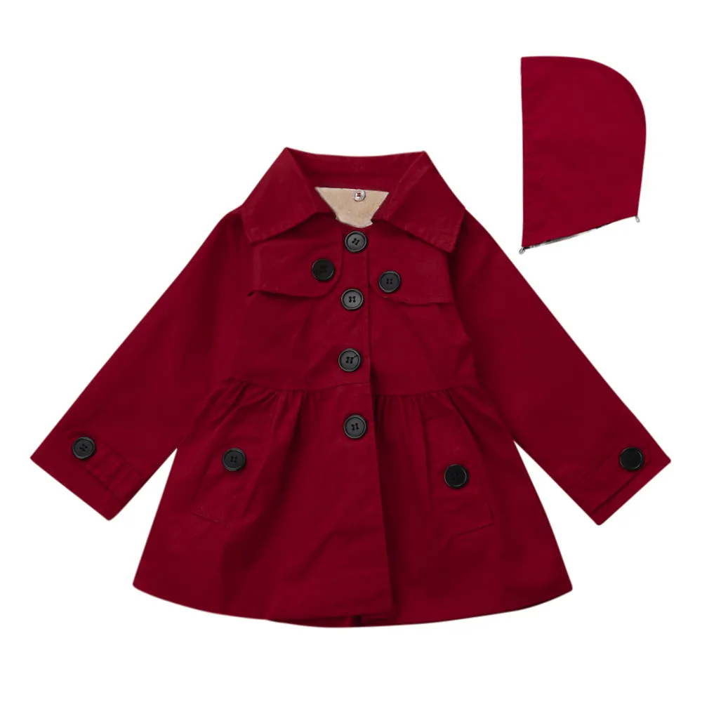 

MUQGEW Fashion Infant Boby Clothes Sets Kids Baby Girls Clothing Long Sleeve Autumn Winter Solid Hooded Coat Outwear Clothes