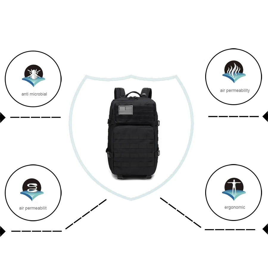 45L Large Capacity Tactical Backpack for Military Large Army 1