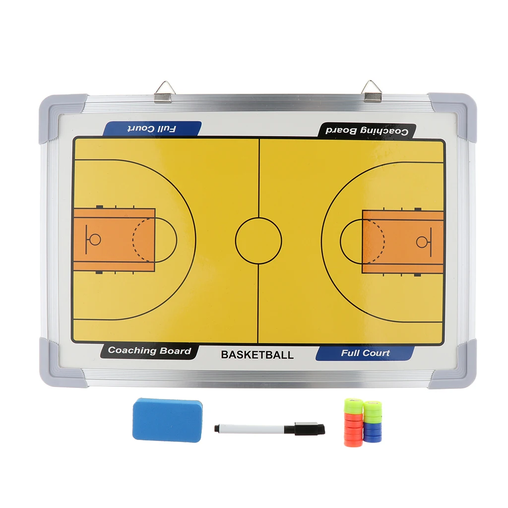 Basketball Coaching Board Basketball Tactic Training Marker Board for Basketball Team, Aluminum Alloy, Ultralight and Durable