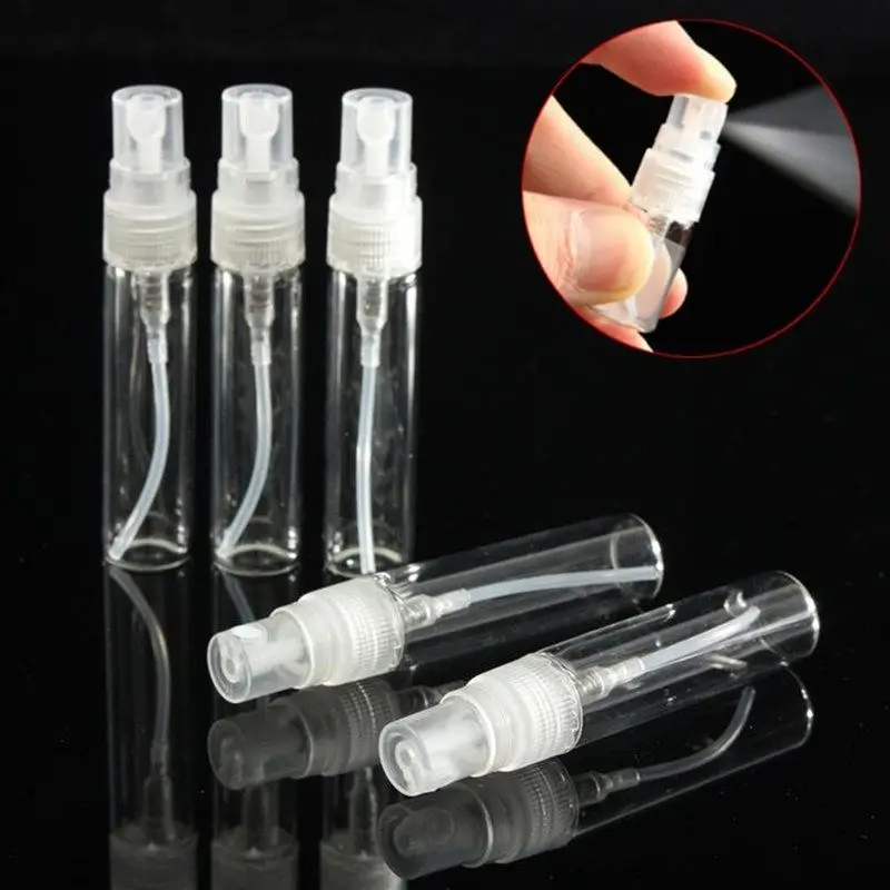 

5/10pcs 3ml 10ml Mini Refillable Sample Perfume Glass Bottle Travel Empty Spray Atomizer Bottles Cosmetic Container