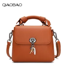 QIAOBAO весенние и летние сумки из коровьей кожи модная сумка с клапаном пакет первый слой кожаный ручной диагональный пакет