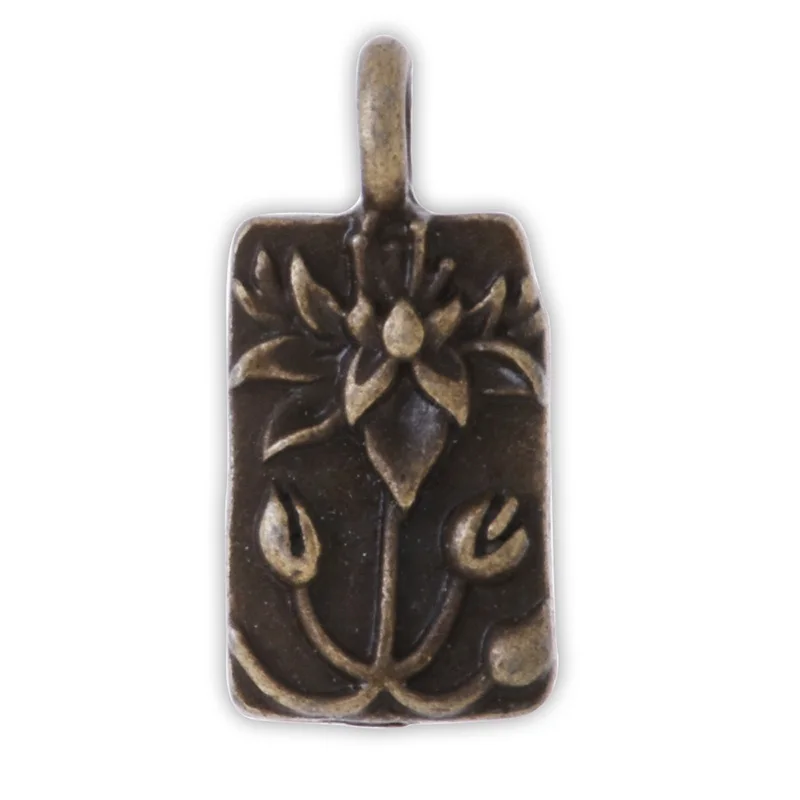 

20pcs 18x9mm Rectangle Lotus pendant,antique bronze lotus,vintage lotus pendant,floating lotus tag,Yoga Charm-10089008