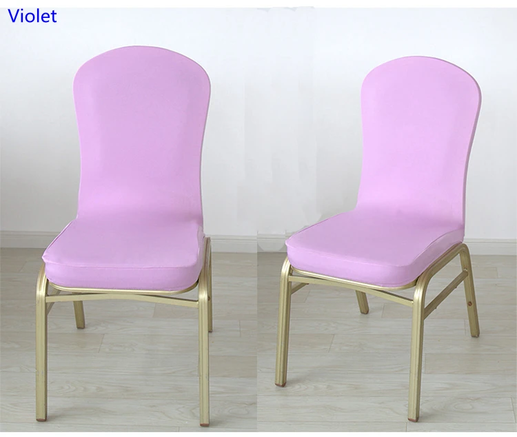 Violet colour spandex half chair covers for wedding chair decoration lycra stretch party chair
