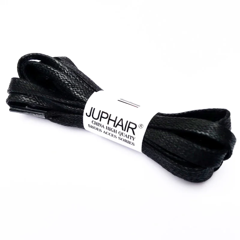 JUP1-12 Pair Black New Coming 100% Cotton Waxing Shoelace Flat Cotton Top Children Sneakers Boots Climbing Colorful Unisex Laces