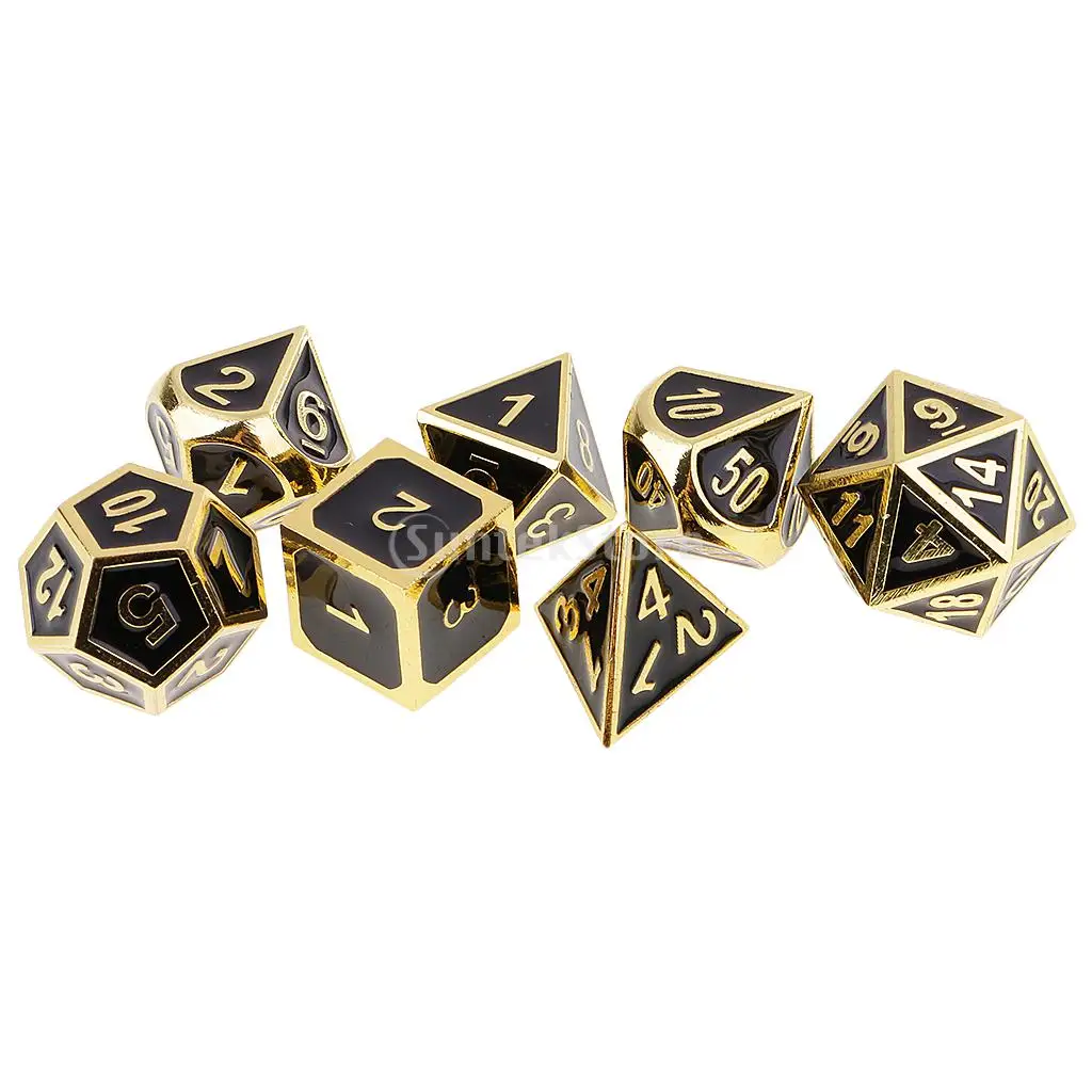 7PCS Metal Polyhedral Dice D4-D20 for Dungeons and Dragons Game &Dice Cup #1