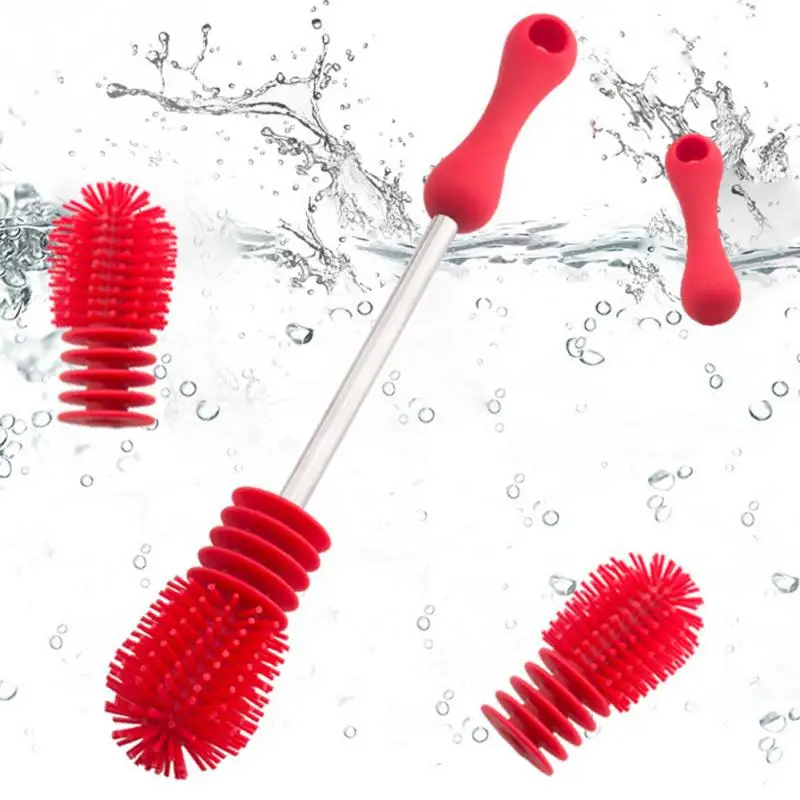 

Silicone Cup Scrubbing Feeding-bottle Brush Long Handle Soft Sponge Baby Bottle Brush Kitchen Cleaner For Washing Bottle Brush