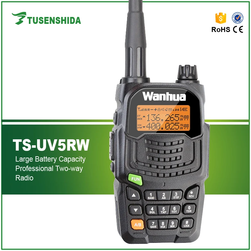 New Arrival 5W Walkie Talkie Dual Band 136 174 400 480MHZ Handheld Portable Radio TS UV5RW