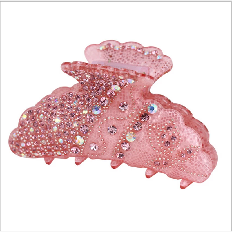 

Full Rhinestone Hair Claws Acetate Hair Accessories For Women Decoration Crab Brand Headdress Hairpins Girls Fashion Jewelry