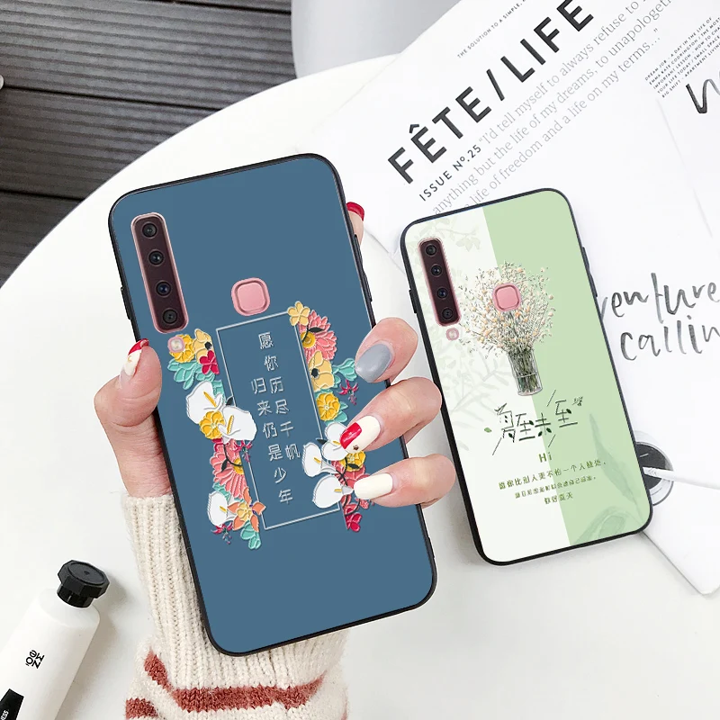 

Blue Classic Silicone Case For Samsung Galaxy Note 9 J4 J6 J8 3D Relief Skin Bag Back Cover For Samsung A5 A6 A7 A9 A8 Plus 2018