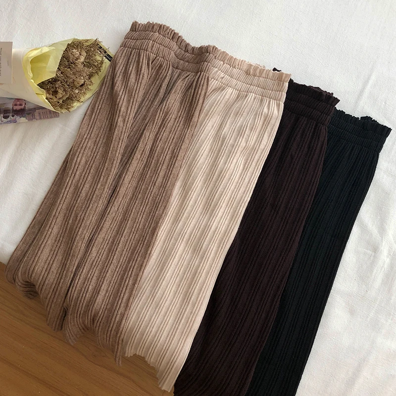 

4 colors 2018 autumn and winter Vintage style High elastic Waist long skirts womens pencil skirt womens (X154)
