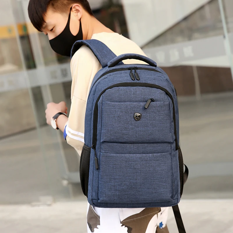 

External USB Jack Casual Backpack Men's Polyester Business Bag Multi-function Travel computer bags