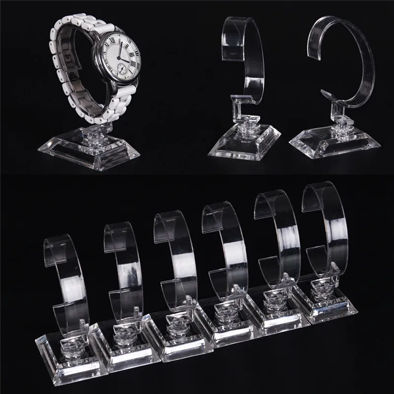 New 2pc Hot Sale Acrylic Clear Watch Bracelet Bangle Showcase Display Holder Stand Rack Wholesales