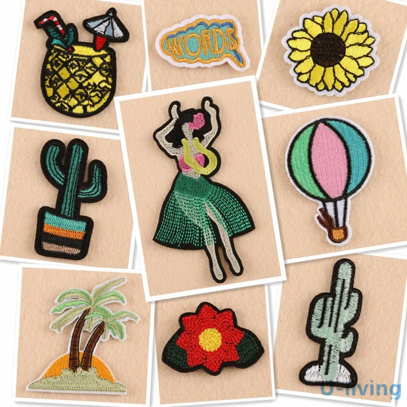 

1pcs Mix fashion Patches for Clothing Iron on Embroidered Sew Applique Cute Patch Fabric Badge Garment DIY Apparel Accessories