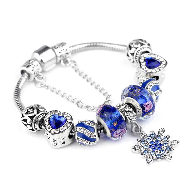 

CUTEECO Dropshipping European Beads Charm Bracelets Fashion Heart Brand Bracelets Bangles For Women Jewelry Female Gift