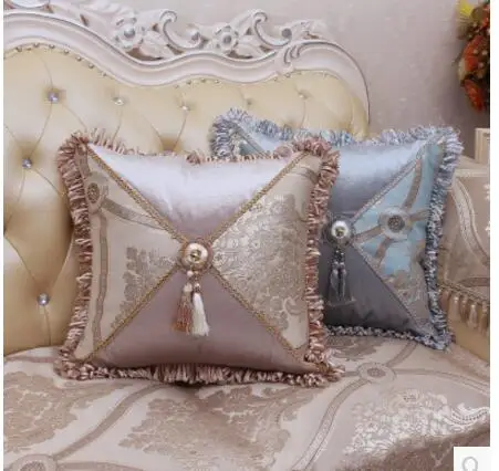 

New high-end luxury European pillow cushion leather sofa pillow lumbar cover large back pillow cover customization