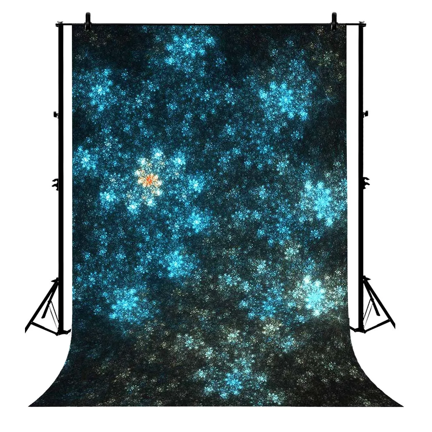 

5x7ft Dark Bokeh Night Flower Snowflake Glitter Shower Polyester Photo Background Portrait Backdrop