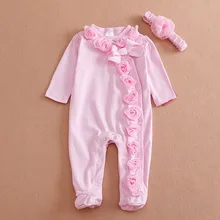 Kids Clothing Summer Style Baby Boys Girls Clothes T-shirt Pants Conjoined+Headband Cotton Flowers decoration Cuit Children Set