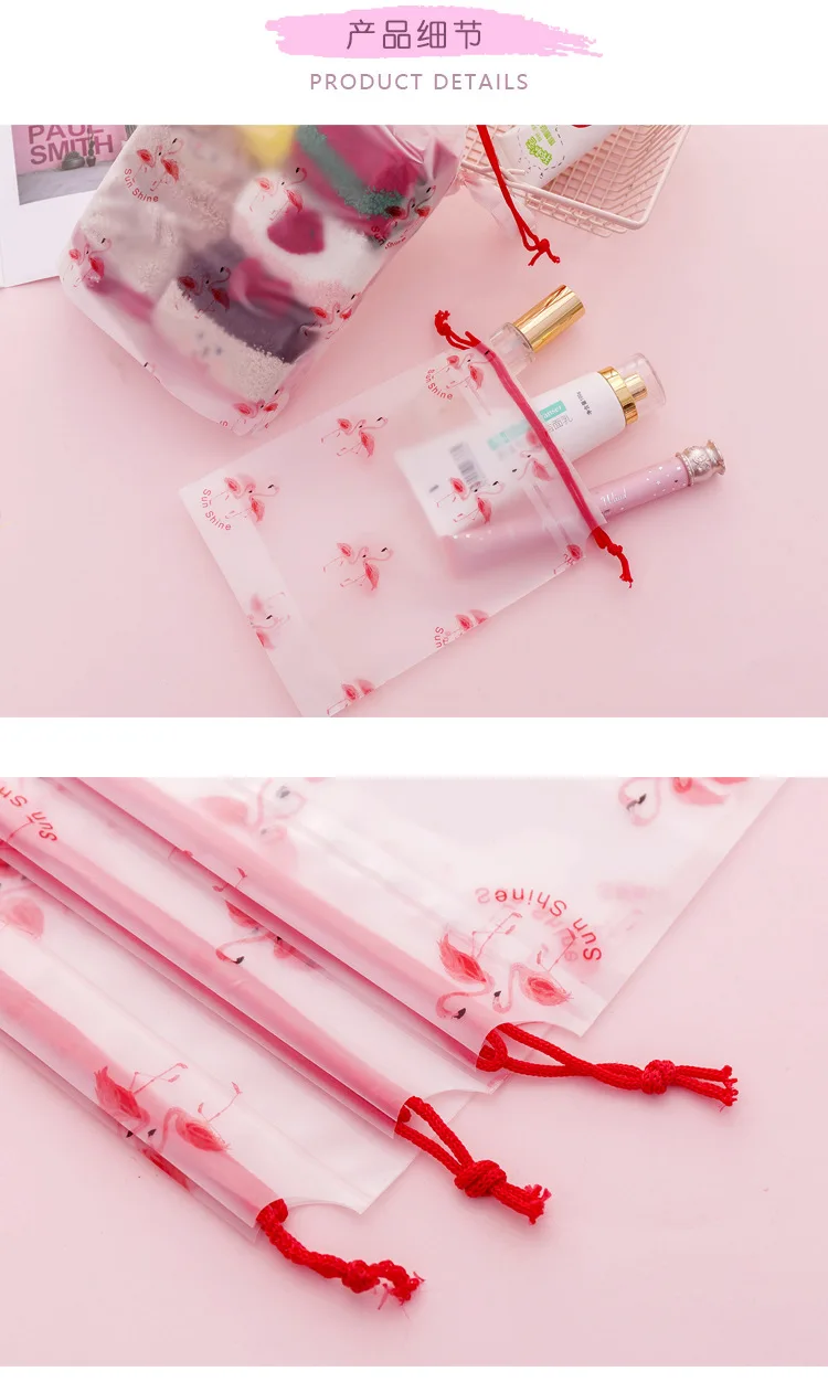 XZP прозрачный косметический пакет Фламинго дорожный кейс для косметики для женщин Макияж банный Органайзер сумка для хранения туалетные