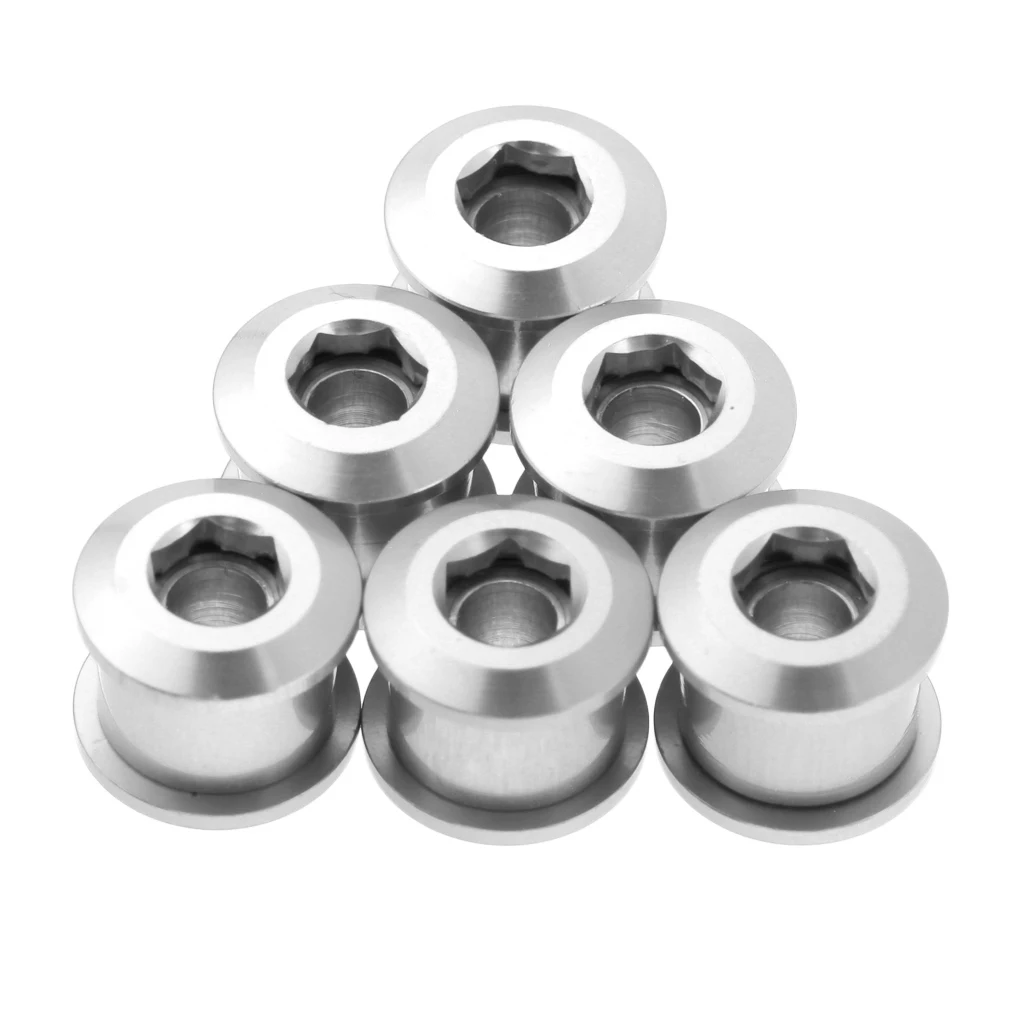 6PCS 7075 Aluminum Alloy CNC Bicycle Chainring Screws Bolts for Road Bike MTB Bicycle