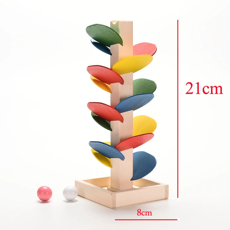 Logwood Montessori Wooden Toys Tree Marble Ball Run Track Game Wood